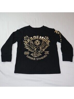 Akademiks Boys Long Sleeve Graphic T-Shirt Size 4T Black